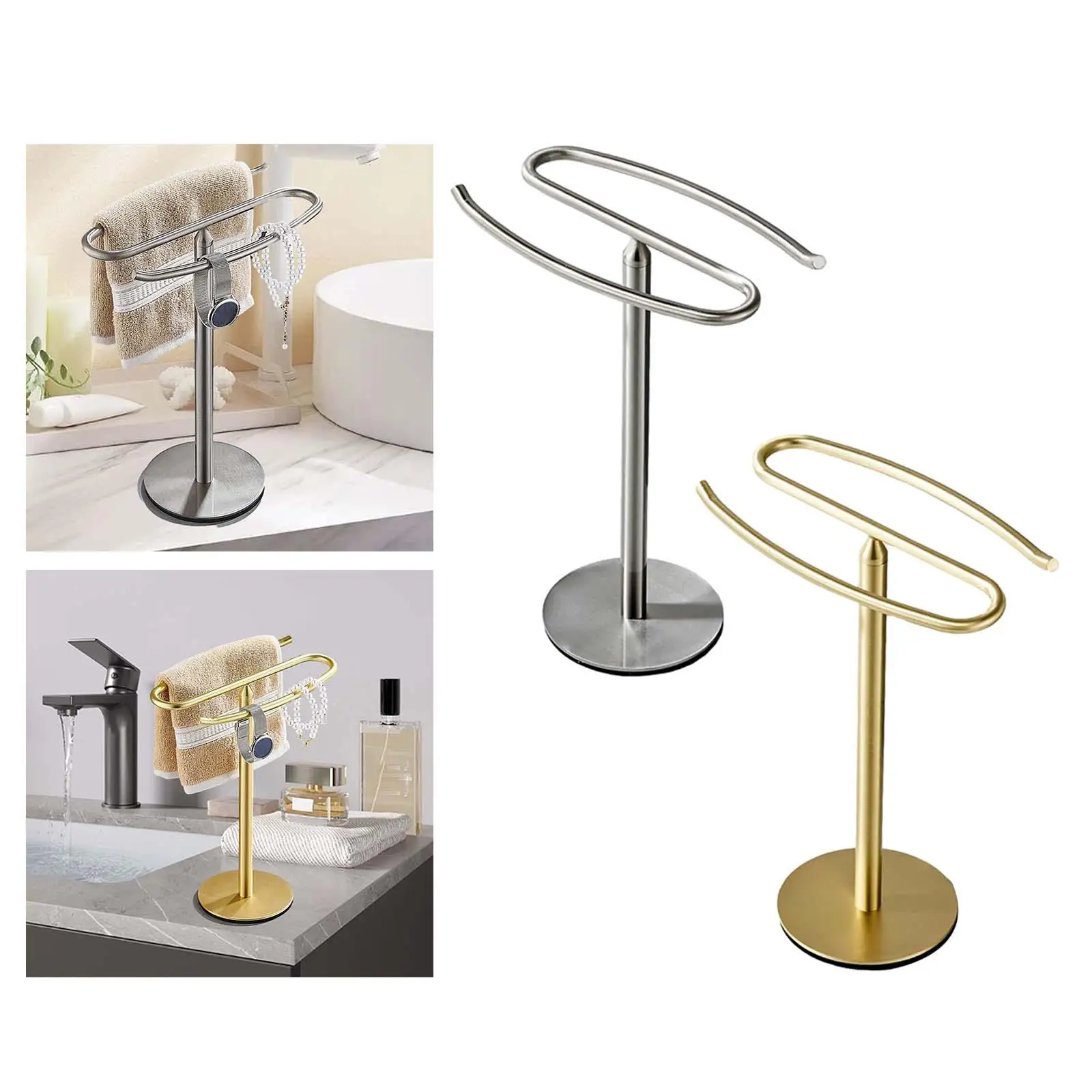 Towel Bar Rack Necklace Holder Stainless Steel AntiSlip
