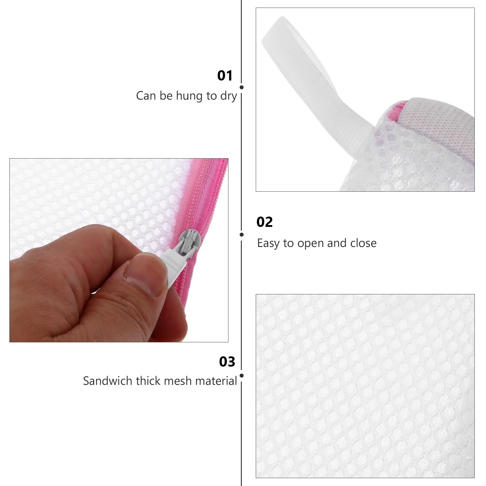 6pcs Foldable Portable Laundry Bags Travel Mini Mesh Bags Clothes Washing Net Storage Bags Pouches For Delicates Bras 6