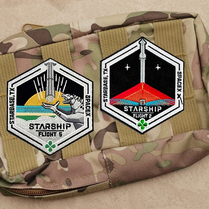 Tactical Patch SpaceX Starship Test Flight Embroidered Super Heavy Starbase TX Mission Stickers