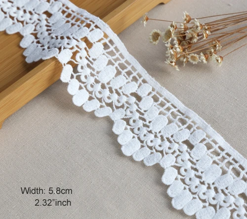 1Yard Width:5.8cm Water Soluble Vintage Oval Hollow Embroidery Lace DIY For  Kids Clothing Accessories Sewing Laces （ss-975）