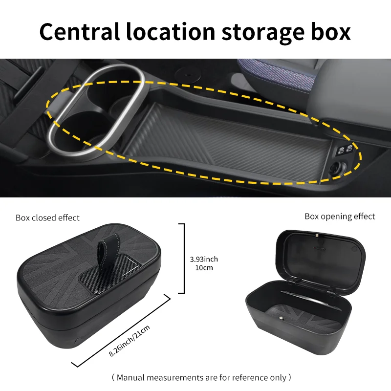 Central Control Storage Box For BMW Mini Cooper F65 F66 2024 2025 Central Armrest Storage Box Car Accessories 6