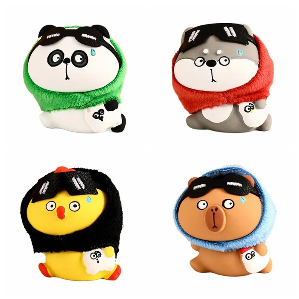 Cartoon Characters Chicken Capybara Desk Ornament Panda Dog Animal Funny Cute Small Animal Ornaments Living Room