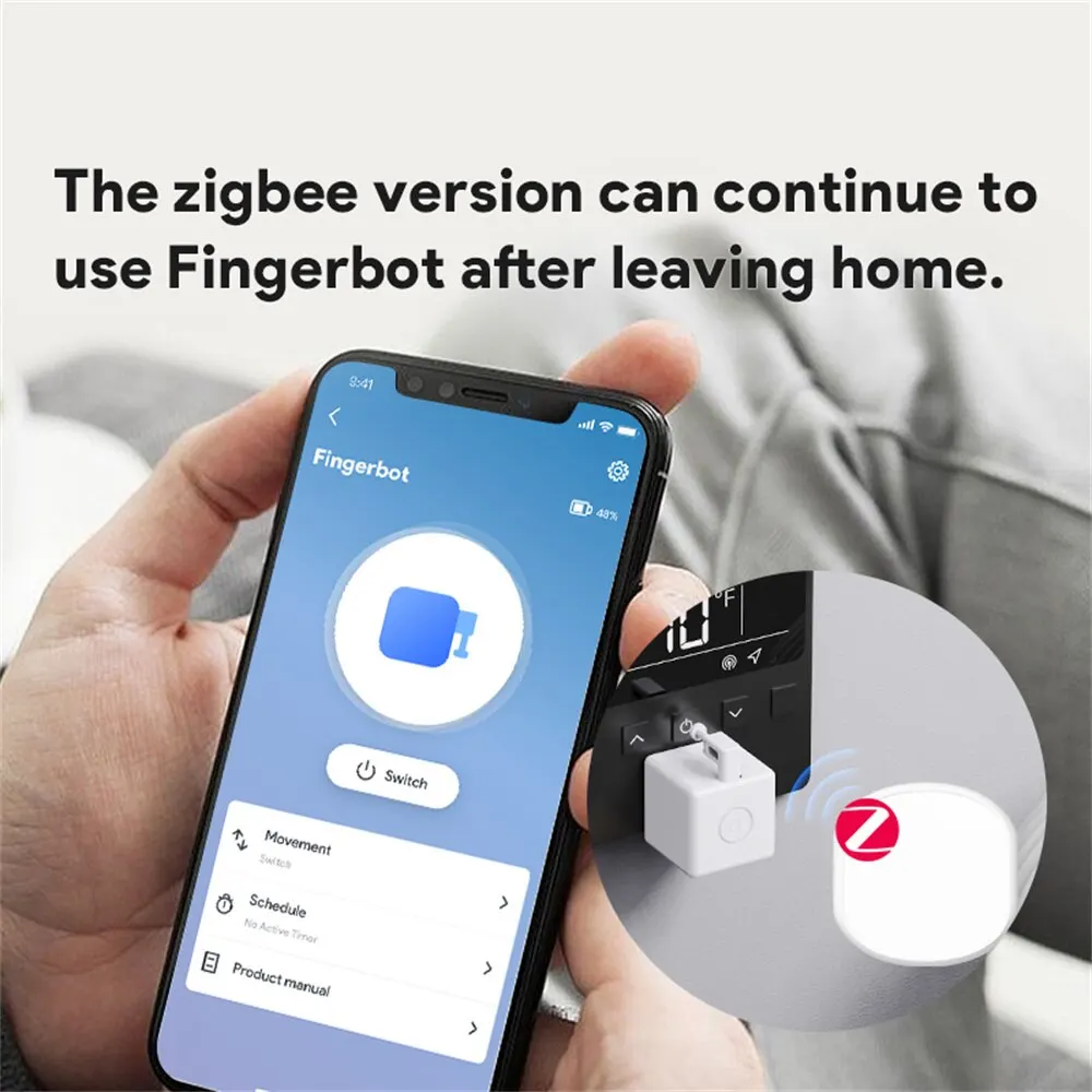 Smart Fingerbot Tuya Zigbee Fingerbot Plus Switch Button Pusher Smart Life Timer Voice Control Works Alexa Google Assistant