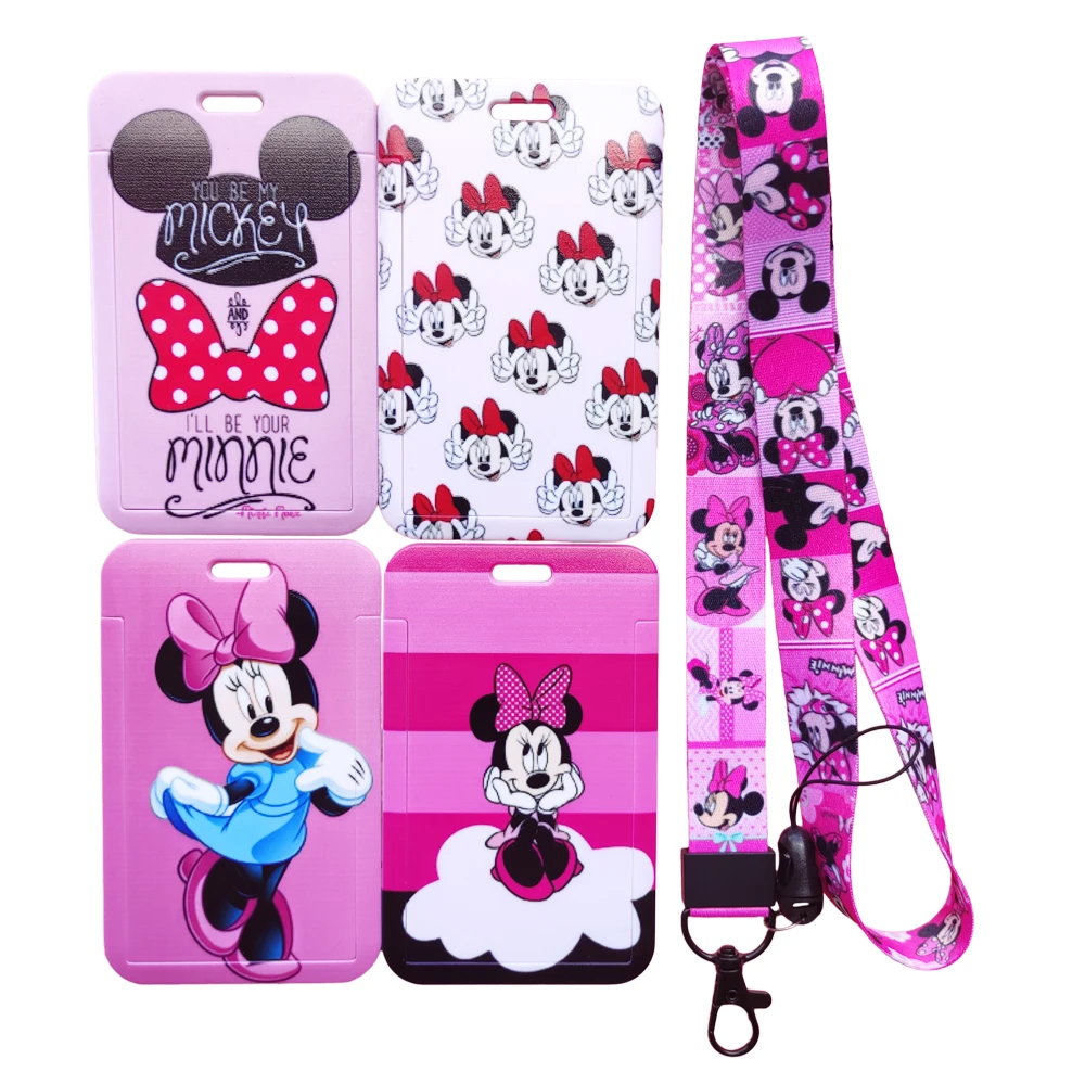 Porte-Badge d'identité Disney Minnie, en ABS, avec fenêtre