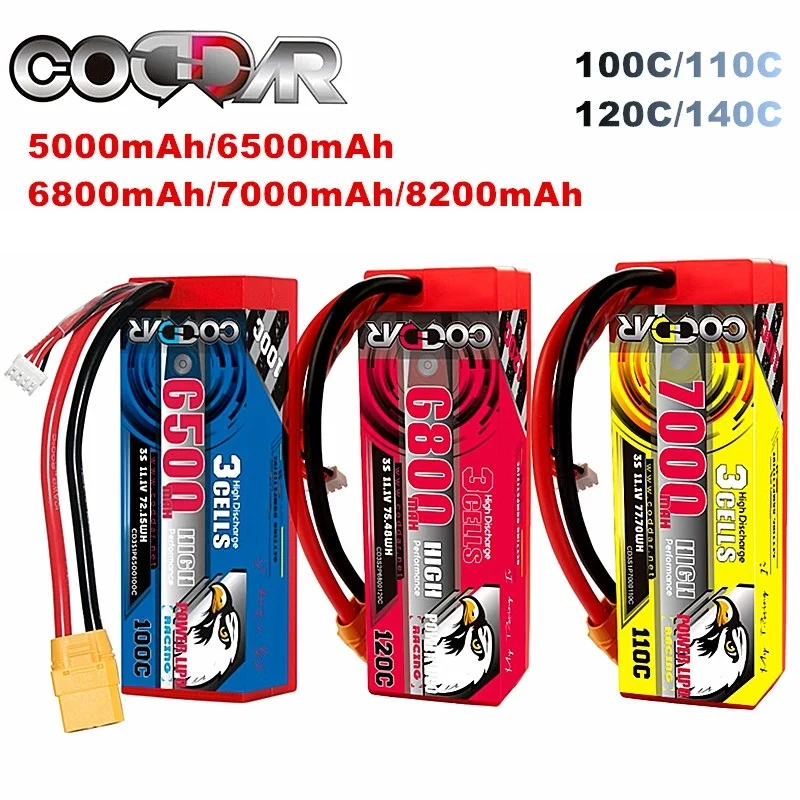

CODDAR 3S 11.1V Lipo Battery for RC Car Truck Tank 5000mAh 6500mAh 6800mAh 7000mAh 8200mAh 100C 110C 120C 140C With XT60/XT90