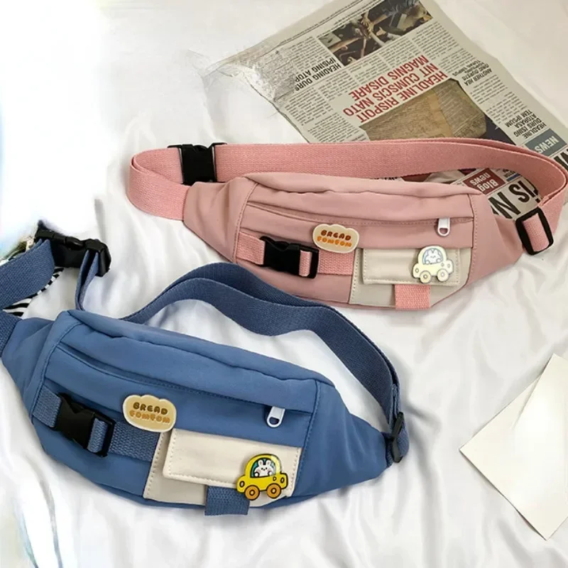 Waist Bags For Women Canvas Leisure Solid Color Fanny Pack For Girls Cute Crossbody Chest Bag Belt waist bag chest bag crossbody bag