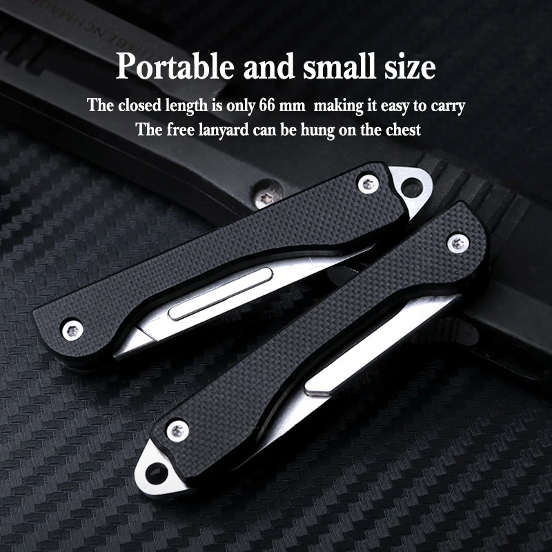 Mini G10 Material Folding Knife Portable Detachable EDC Knife Hanging Keychain Pocket Surgical Scalpel 10 Blades Free folding knife,camping knife,folding utility knife,surgical scalpel