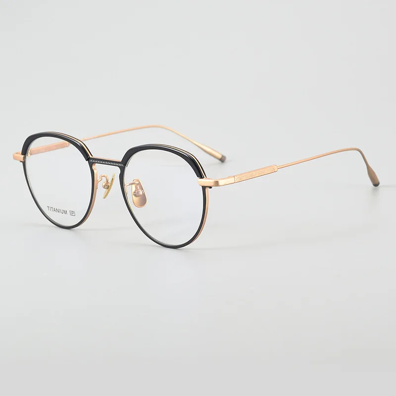 

2023 Vintage Titanium Glasses Frame Men Round Retro Myopia Prescription Optical Eyeglasses Frame Retro Luxury Brand Eyewear