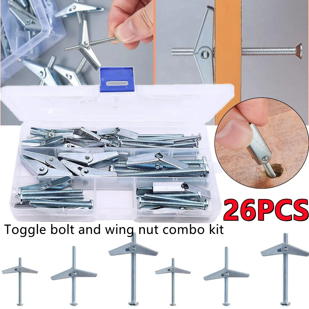 26pcsMetalSpringtoggleWingToggleAnchorMetalSpringToggleWing