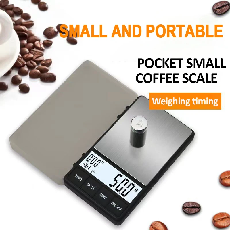 Mini Digital Coffee Scale Espresso Scale WithTimer Pean Smart Kitchen Scale  Weight Precision USB 2kg/0.1g g/oz/ml Gift