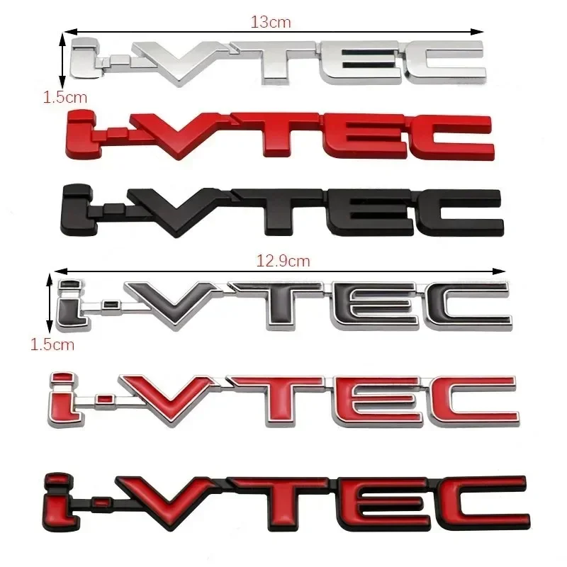3D Metal Car Letters Trunk Emblem Badge Decal I VTEC Sticker For Honda City Civic Accord Jazz CRV IVTEC I-VTEC Accessories