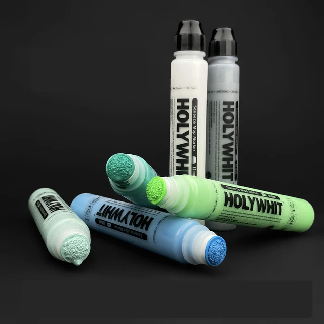 HOLYWHIT 50ml Round Head Graffiti Flow Pen, Oil-based Signature Pen Graffiti  Fluorescent, Paint Pen Waterproof