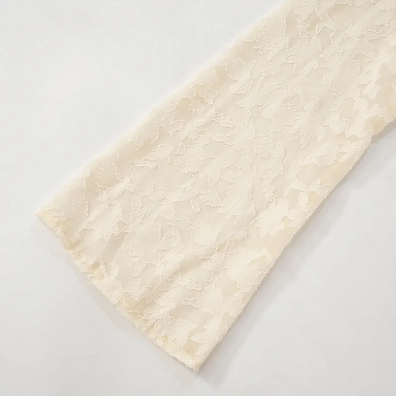 Lace Printed See-Through T-shirt Cardigan Top Female Lace-Up Patchwork Sexy Cropped Y2k Top Tee Women's Bandage Top