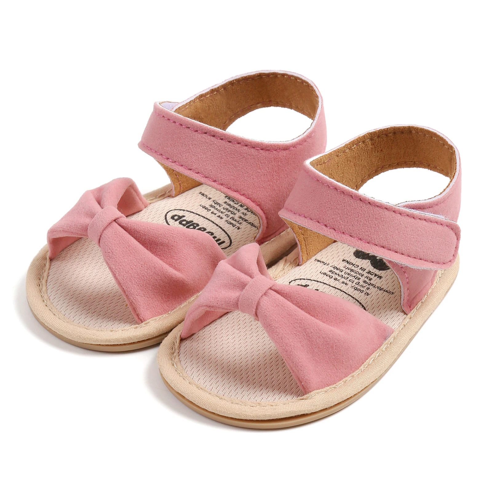 Cute Baby Girls Sandals Summer Kids Infant Shoes Breathable Soft Rubber Sole Non-Slip Open Toe Bow Shoes Newborn First Walker