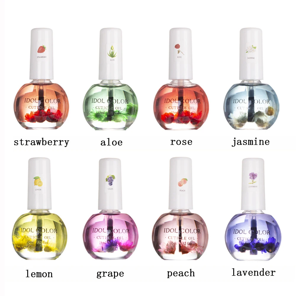

15ML Nail Cuticle Oil Dried Flowers Nourishment Oil For Beauty Health Edge Dead Skin Repair Oil Nailfinger Manicure Care Tools