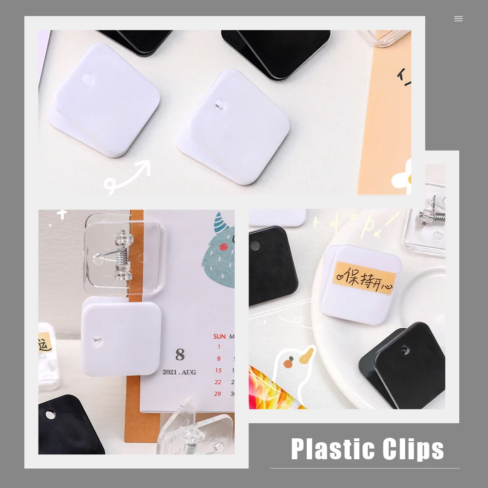 학생 문구 플라스틱 종이 바인더 클립, 식품 책갈피 테스트 클램프, 사각형 폴더, 12 개