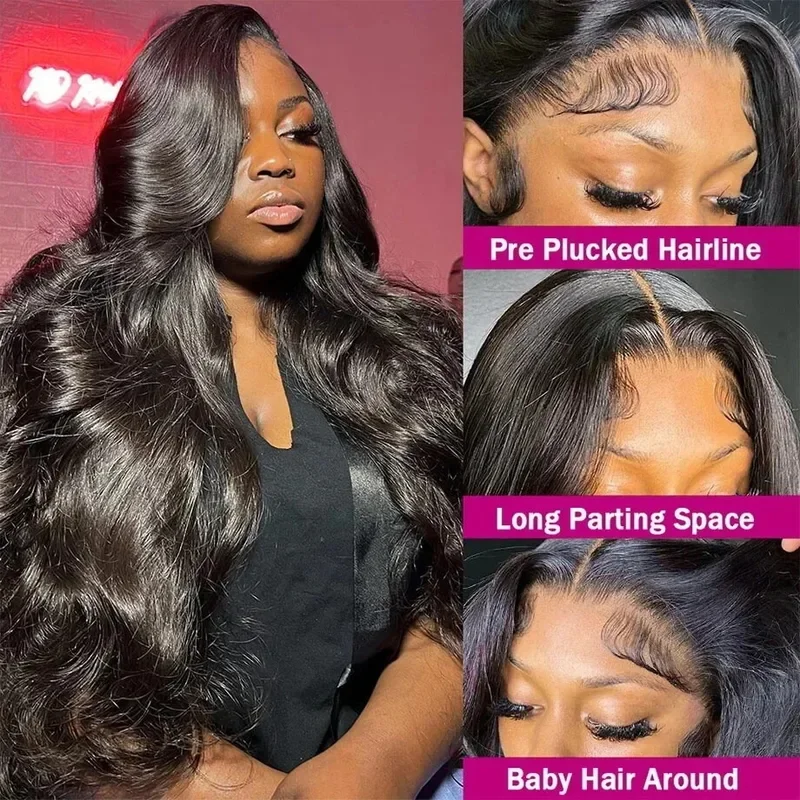 30 Inch Body Wave Human Hair Front Wig 13x6 13x4 Hd Lace Transparent Frontal wig Pre Plucked Brazilian Human Hair Wigs For Women