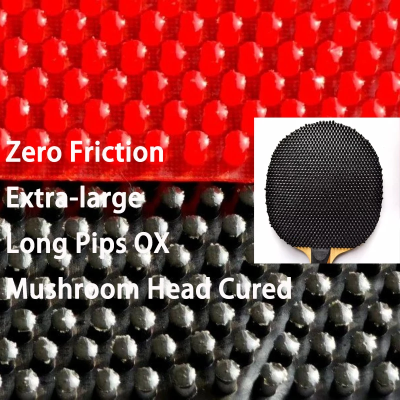 제로 마찰 초대형 버섯 모양 테이블 테니스 롱 핍스 OX 싱글 러버 몬스터 러버..