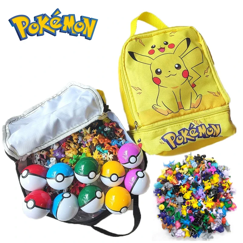 

Pokemon GO Figures Toys Collection Pikachu Anime Figure Model Pokeball Dolls Child Kawaii Boy Girl Gift With Cartoon School Bag