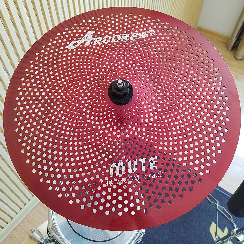 Arborea Alloy Low Volume Cymbal 16 Inch Red Crash Cymbal for Jazz Drum Set