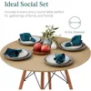 5-Piece Dining Set, Compact Mid-Century Modern Table & Chair Set for Home or Apartment with 4 Chairs, Plastic Seats for Stylish 2