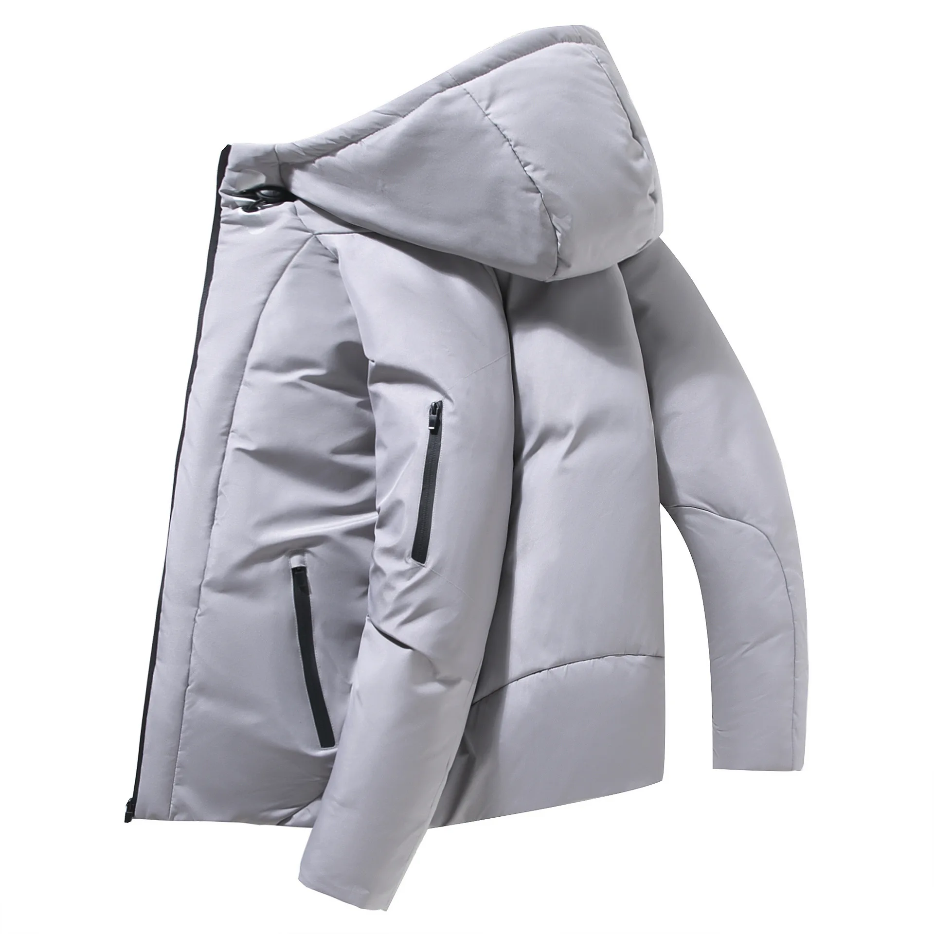 Men's Winter Jacket Casual Winter Stand Collar Puffer Thick Hat White Duck Parka Male Coat Men's Winter Down Jacket With Hood