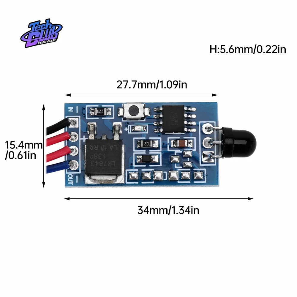 DC2.5V-5V DC5V-24V Infrared Remote Control 38KHz with IR Transmitter Receiver Module Power Supply Accessories