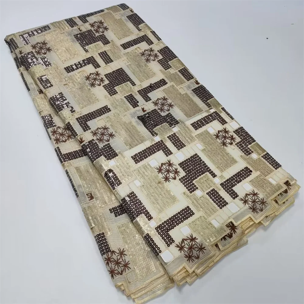 

African Lace Fabric 2022 French Tulle Lace Fabric High Quality Sequin Net Tulle Nigerian For Dress Party Wedding Dress t13-44