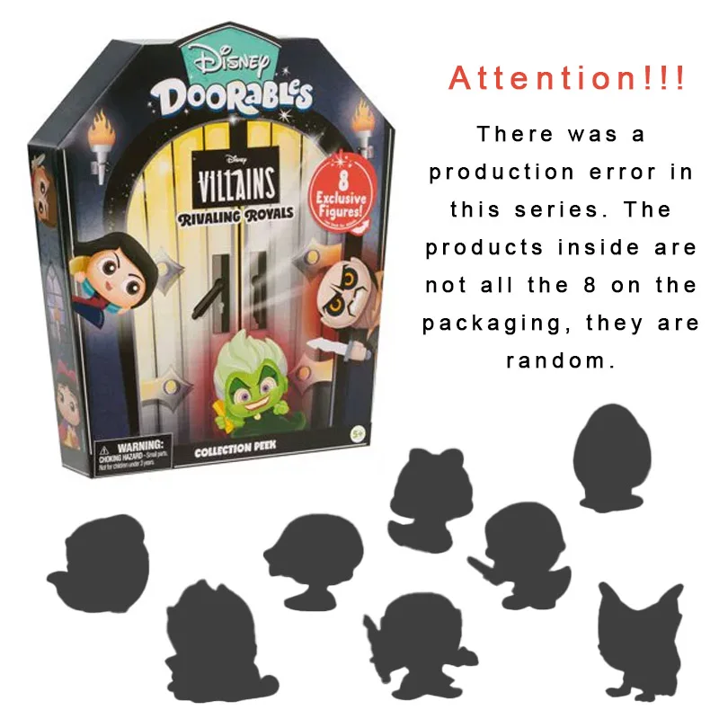 Disney Doorables Villains Stitch Mystery Blind Box Figure Toys Model Cute Glass Eyes Doll Cartoon Figurine for Kids Gifts