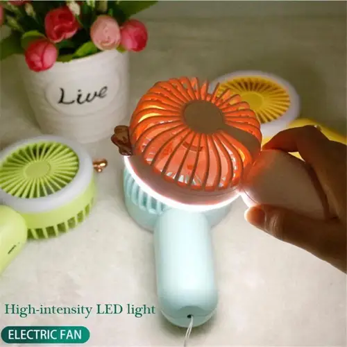 휴대용 Usb 충전식 미니 선풍기, 여행 및 쇼핑 핸드 팬, 강한 바람 포켓 에어 쿨러, LED 야간 조명 포함, 1 개 3