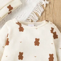 【Gift Hat】Set Baby Unisex Boy Girl Newborn Onesies Romper 0-18 Months Toddler Clothing Infant Long Sleeve Cartoon Bear Jumpsuit 5
