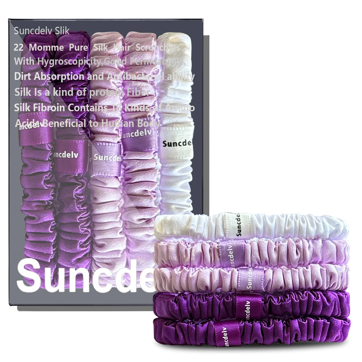 5pcs 100% reine Maul beers eide Haar Scrunchie handgemachte Haar bänder Frauen Mädchen Haarschmuck reine Farbe natürliche Haar gummis Box – Detail 13