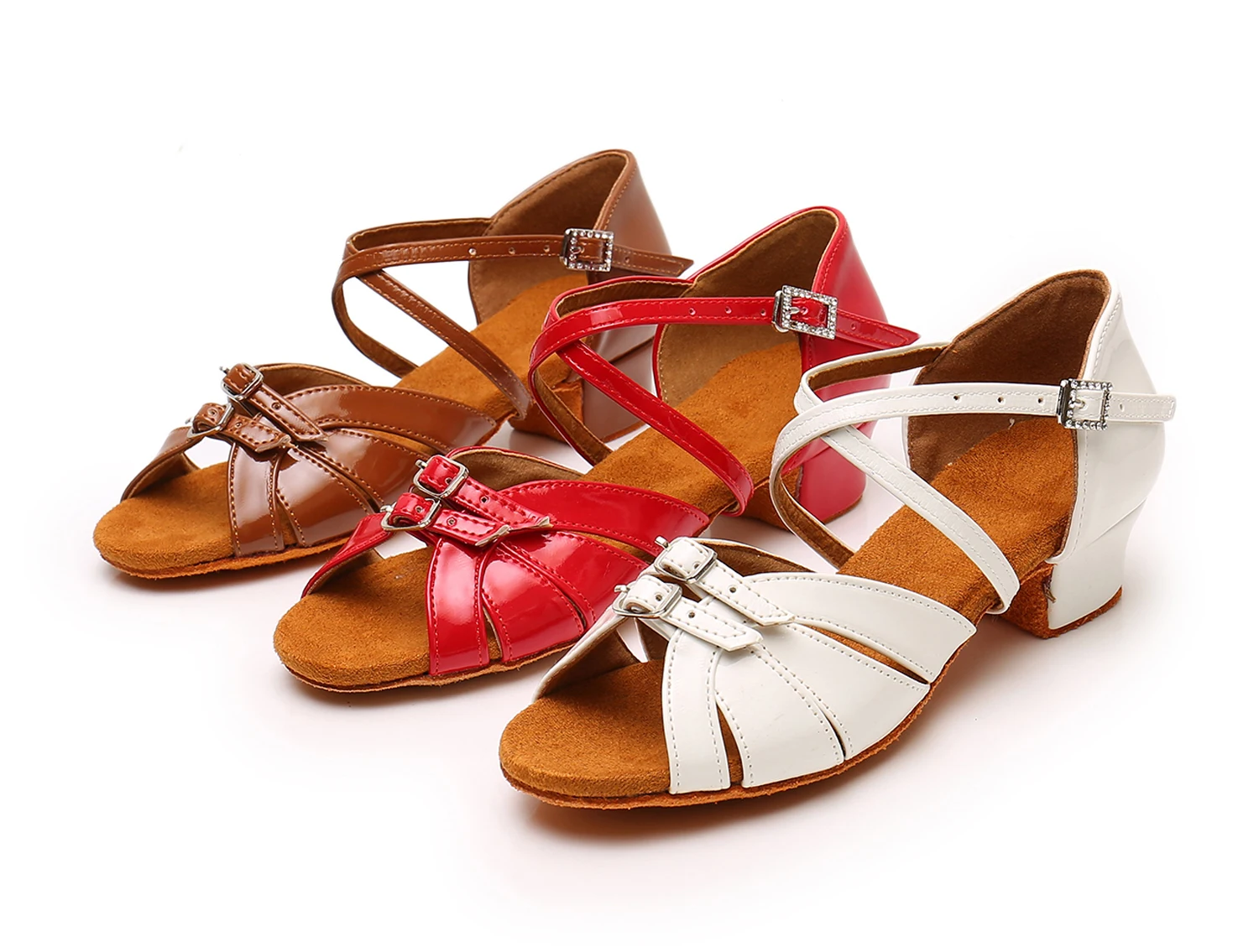 Children Dance Shoes Modern Tango Dancing Performance Shoes Girls Ladies Ballroom Tango Jazz Sandal Low Heel Factory Direct C323 2