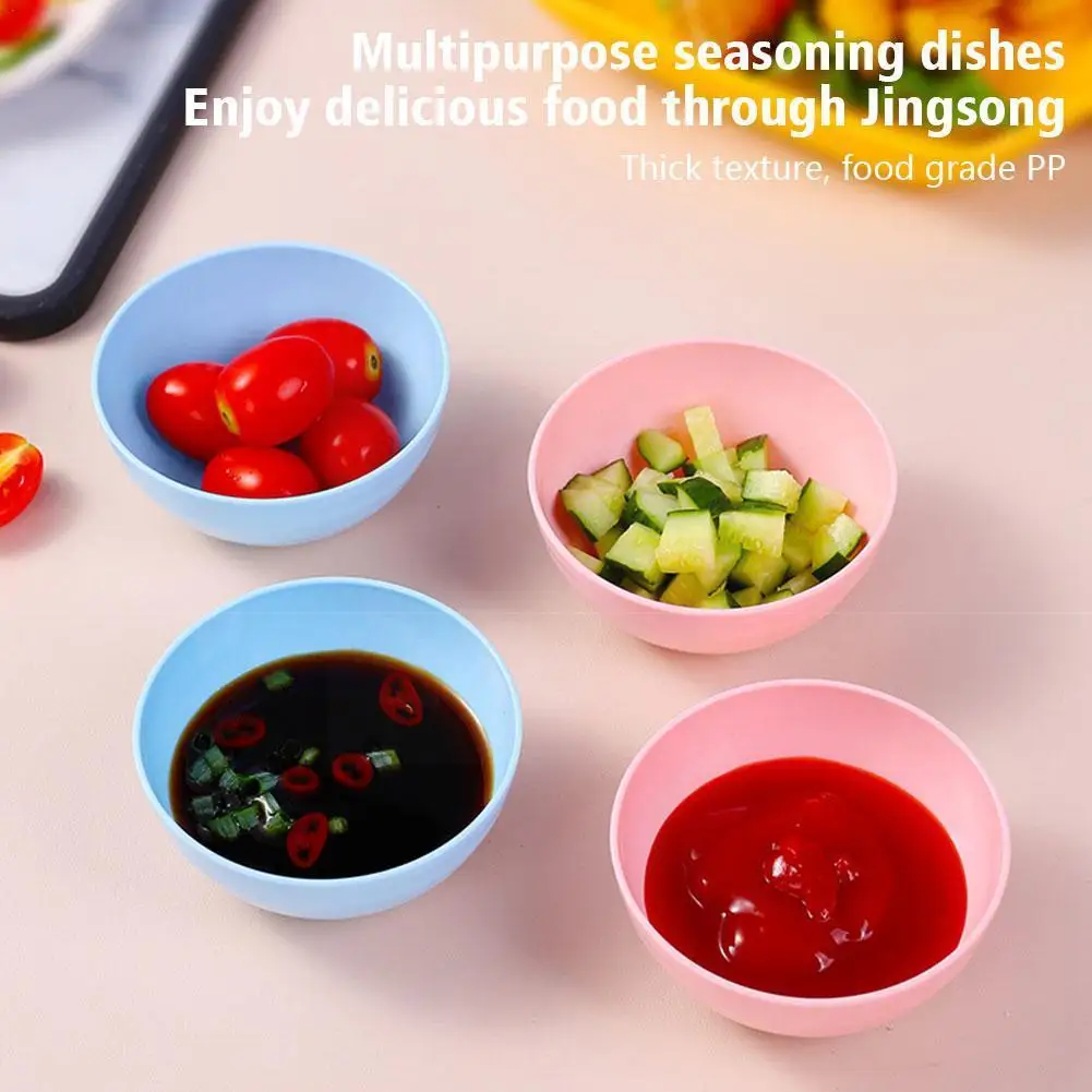 

6/12Pcs Kitchen Dipping Sauce Snack Plate Seasoning Dish Pickles Round Appetizer Tableware Plates Kitchen Saucer Supplies D1K9