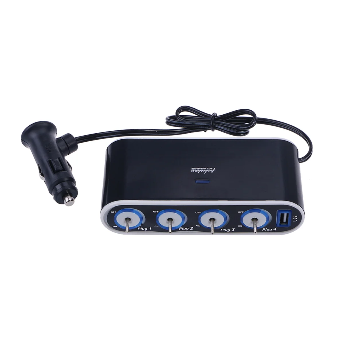 차량용 담배 라이터 소켓 분배기 어댑터, 휴대용 4 방향 DC, USB 포트, LED 조명 포함