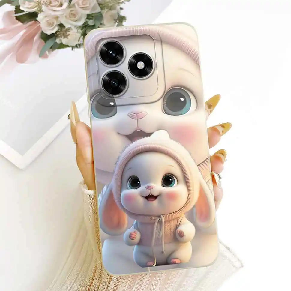 Lovely Sweet Rabbit Panda Soft Silicone Phone Case - Shockproof Bumper Cover