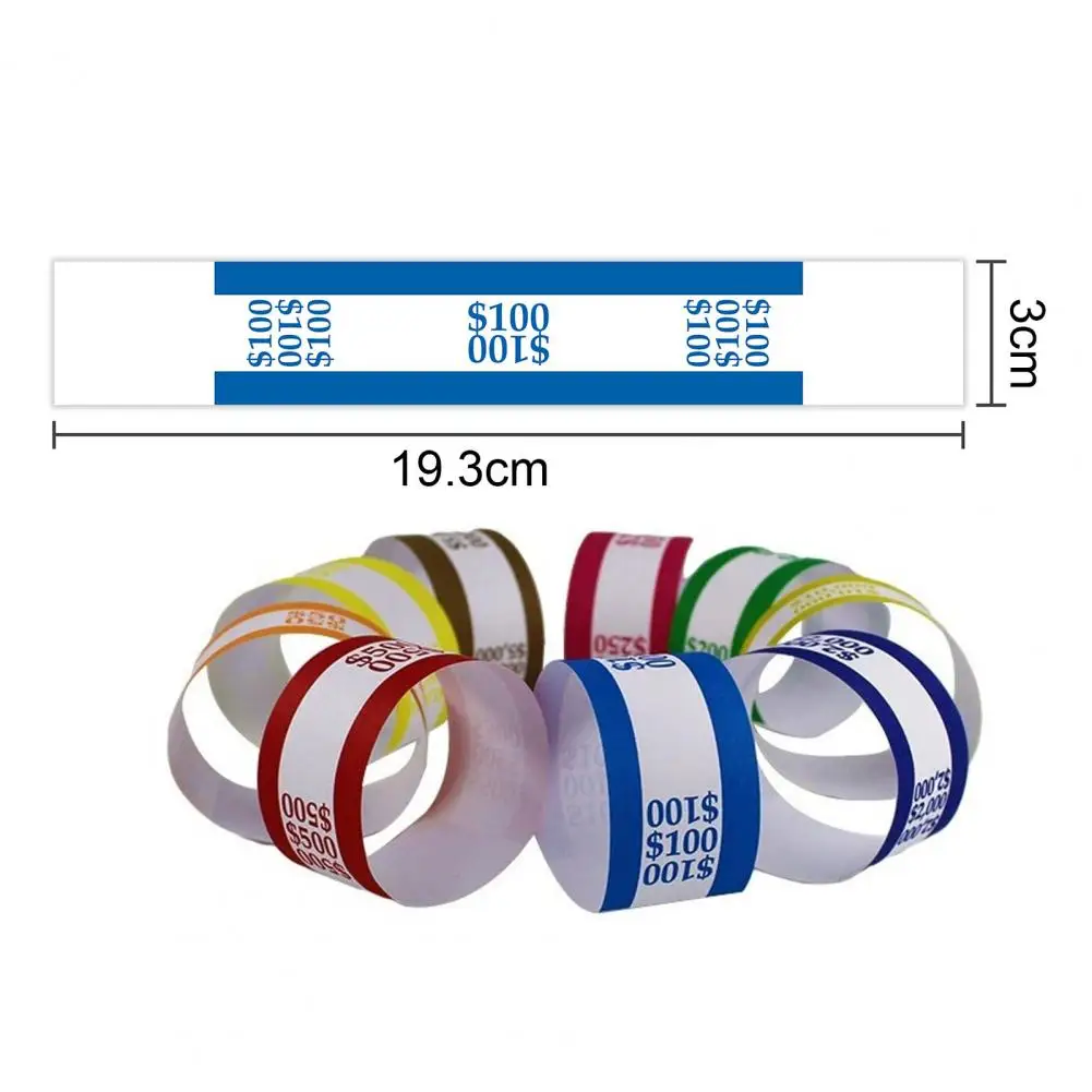 Money Band Bundle Self Sealing Cash Straps Denomination Sorting 450 Pcs For Banks Retail Hospitality