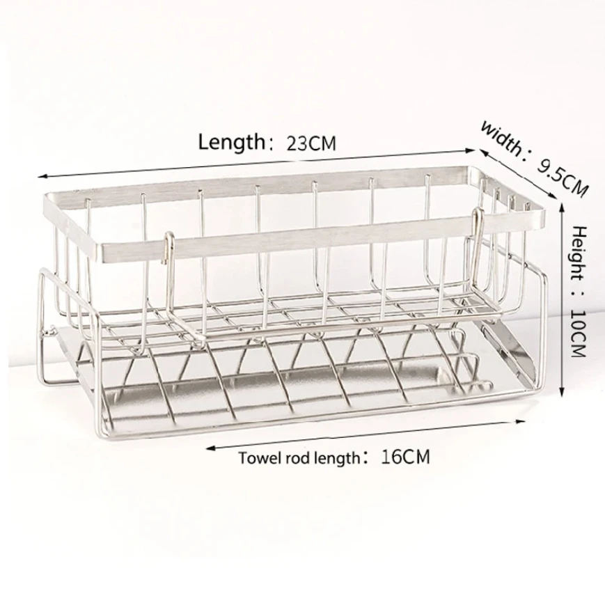 Sink Sponge Holder Sink Cleaning Tools Storage Rack Kitchen Multifunctional Stainless Steel Drain Rack for Sponge Cleanser Organizer Rag Hanger