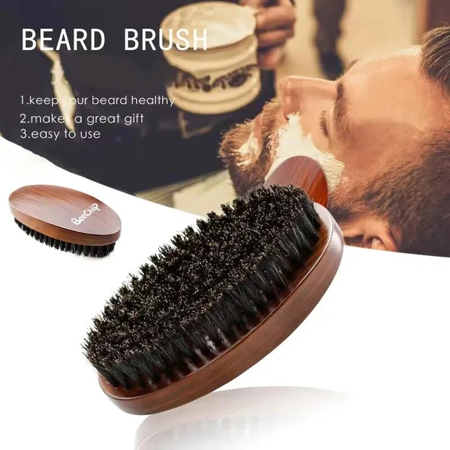 Bristle Hair Brush - Double Sided Soft and Hard Pocket Comb for Men Hair  Brushes, Facial Beard Brush