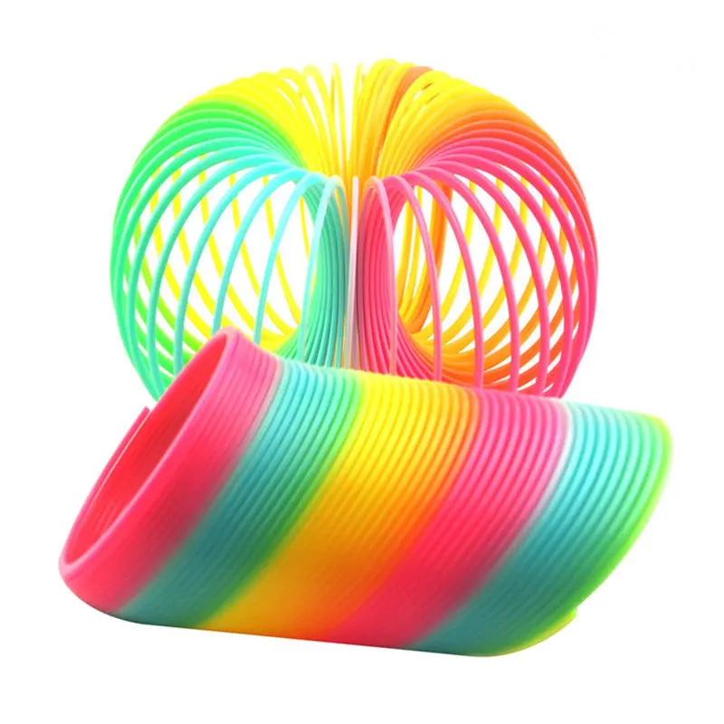 Rainbow Circle Funny Toys Early Development Educational Folding Plastic Spring Coil Children\'s Creative Magical Toys