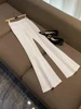 Spring Autumn Delicacy Beads Lady Office Suit Long Sleeve Single Button Blazer Flared Pants Women Solid 2Pcs 4