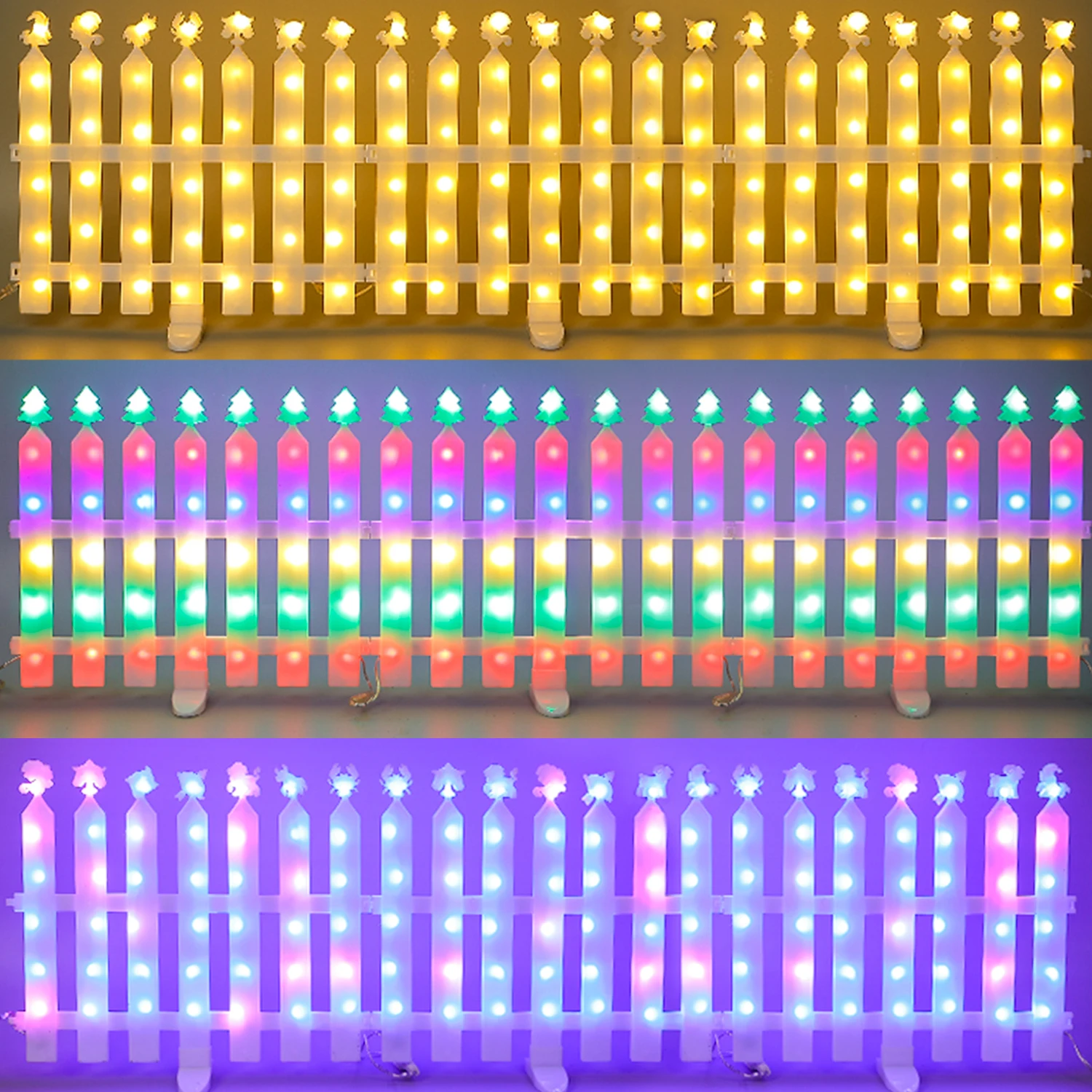 Wave Style 6PC LED Fence Lights Christmas Tree Enclosure Outdoor Waterproof Garden Courtyard Lighting Landscape Atmosphere Decor 4