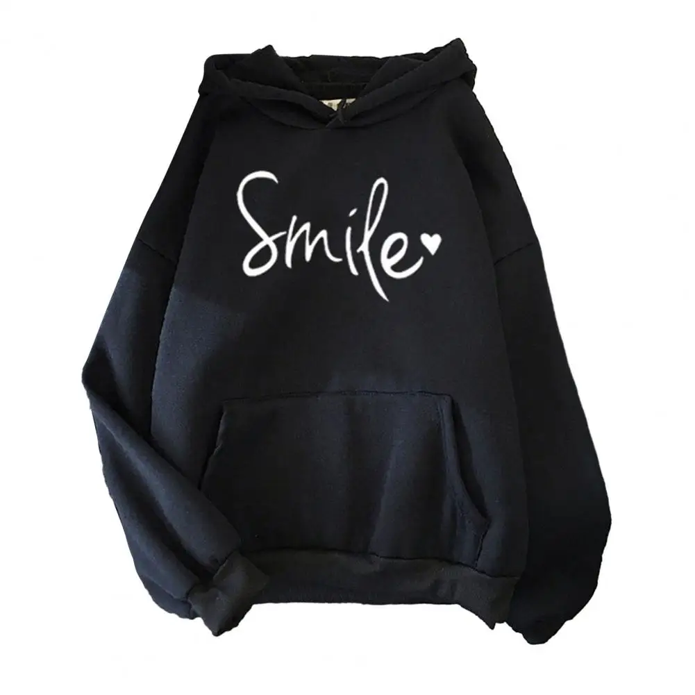 

Women Pullover Sweatshirt Trendy Women's Lettered Loose Sweater with Soft Texture Warm Hoodie for Autumn Winter Fashion Stylish