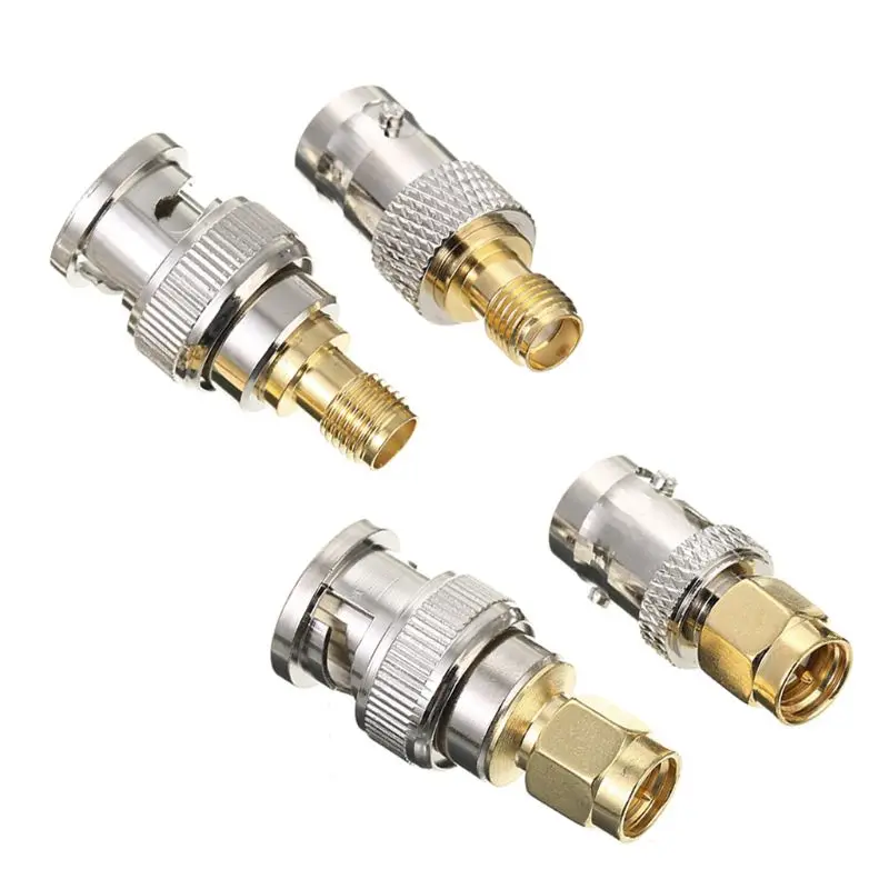

4pcs BNC To SMA Connectors Type Male Female RF Connector Adapter Test Converter
