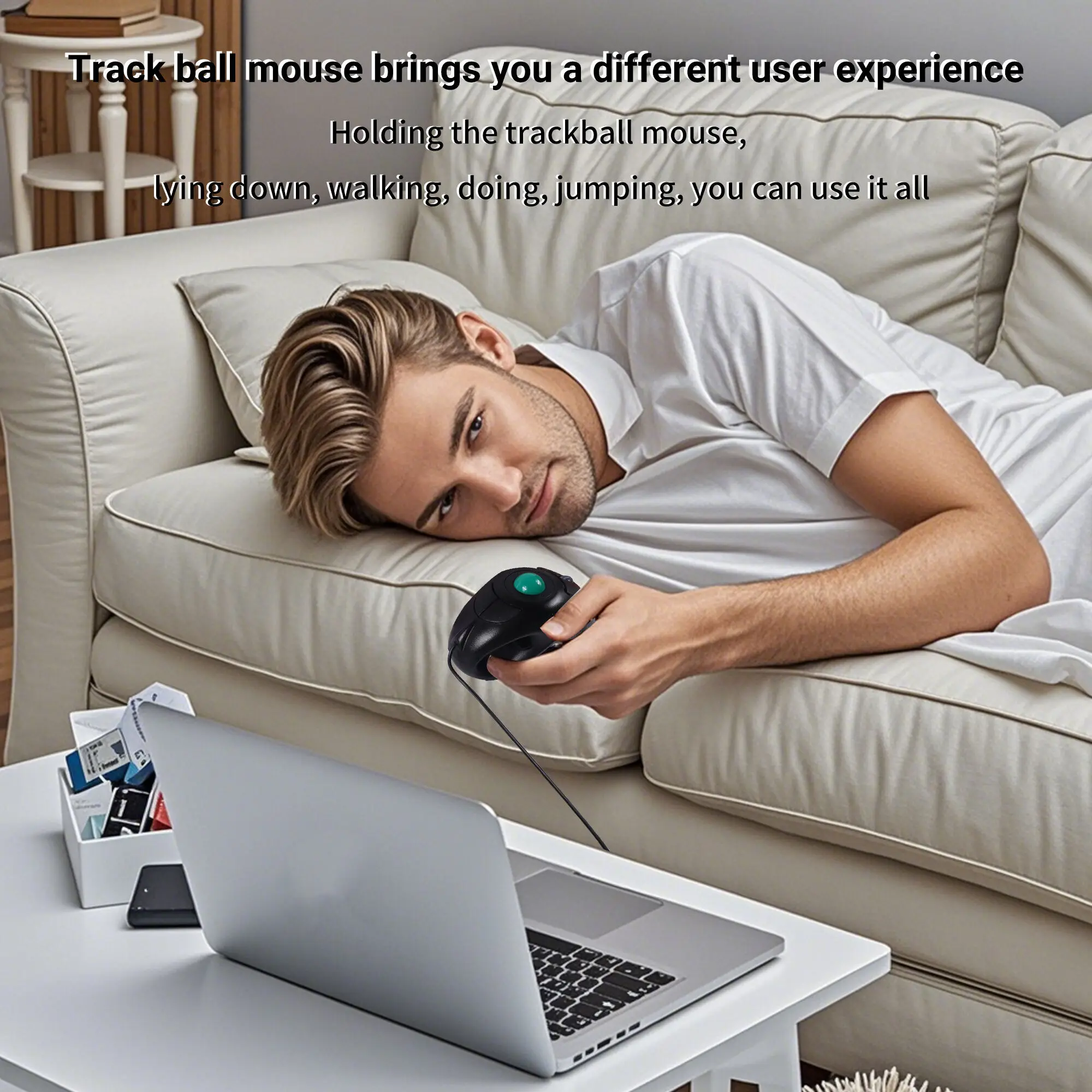 New Wired Trackball Mouse Thumb-Controlled Handheld Wireless Mice Portable Air Laser Pointer Mouse For Laptop PPT Presentation