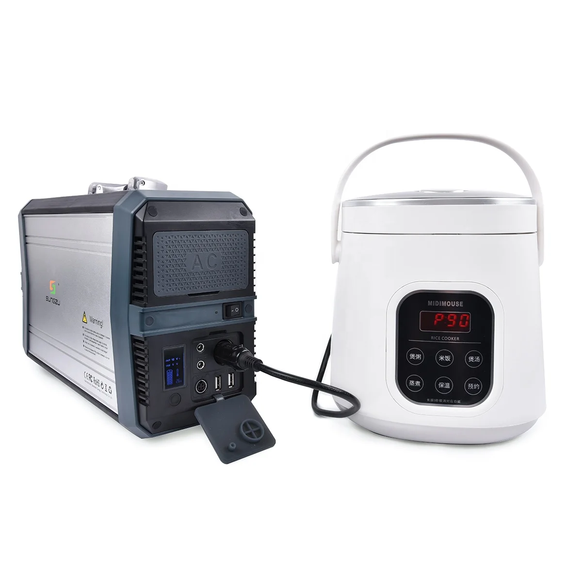 

Портативная электростанция, 500 Вт, 145600 мАч, солнечный генератор с двумя розетками переменного тока, 2 USB-порта для RV, кемпинга, рыбалки на открытом воздухе