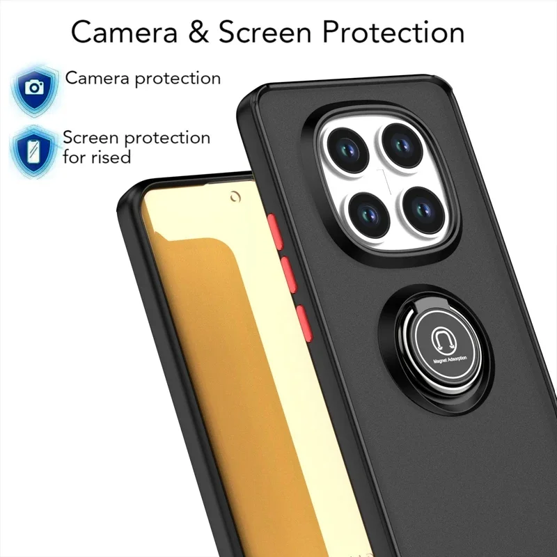 Armor Matte Case with Car Magnetic Ring Holder - Durable Protective Cover