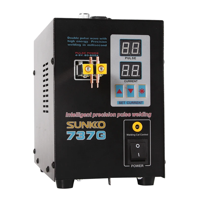 SUNKKO 737G Battery Spot welder 1.5kw LED light Spot Welding Machine for 18650 battery pack welding precision pulse spot welders lcd digital pulse encoder spot welder controller module 100a 40a for 18650 lithium battery batteries group spot welding machine