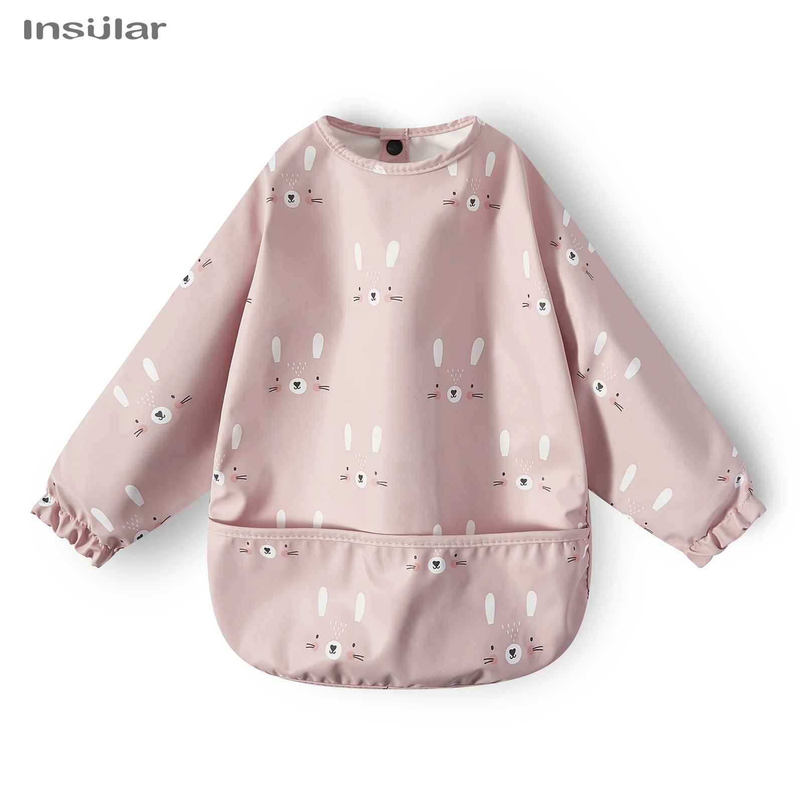Waterproof Long Sleeve Baby Feeding Bib with Pocket