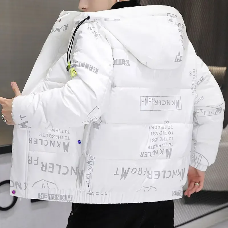 Luxury Brand Men Jacket Printed Cotton-padded Jacket Parkas Warm Glossy Windproof Coat Thick Puffer Jacket Korean Men's Clothing